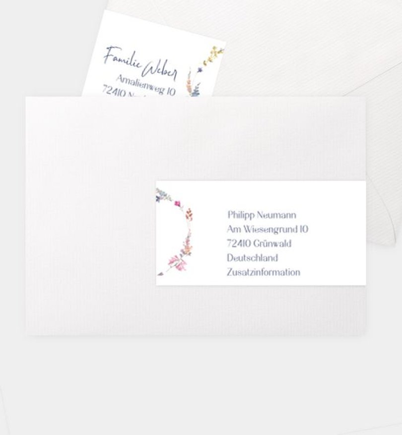 Adressaufkleber Taufe Sommerkranz