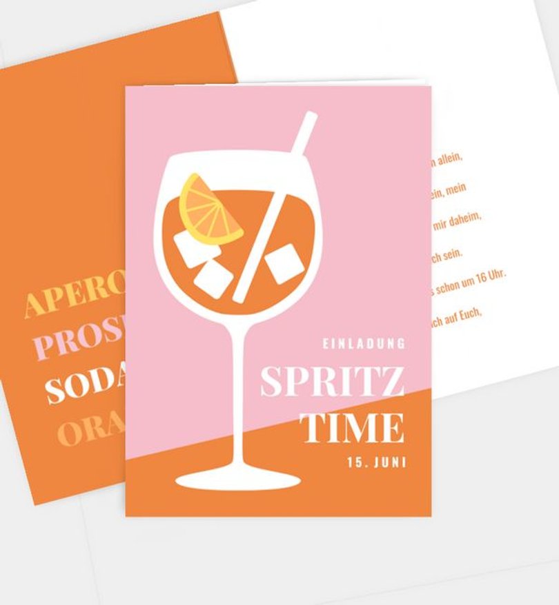 Einladungskarte Party Aperol Spritz