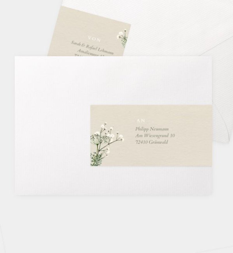 Adressaufkleber Hochzeit Zarter Ausdruck