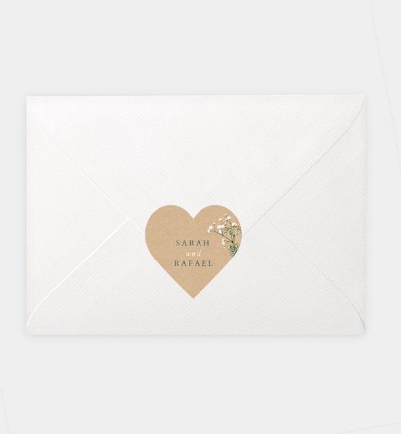 Siegelsticker Hochzeit Zarter Ausdruck · Vintage