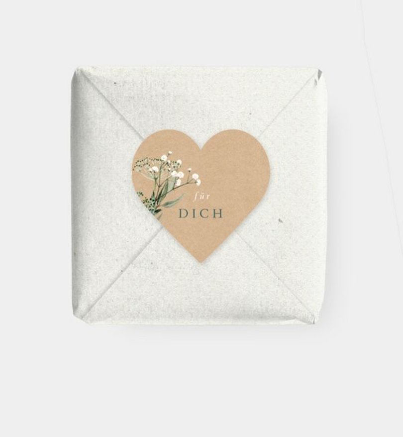 Geschenkaufkleber Hochzeit Zarter Ausdruck · Vintage