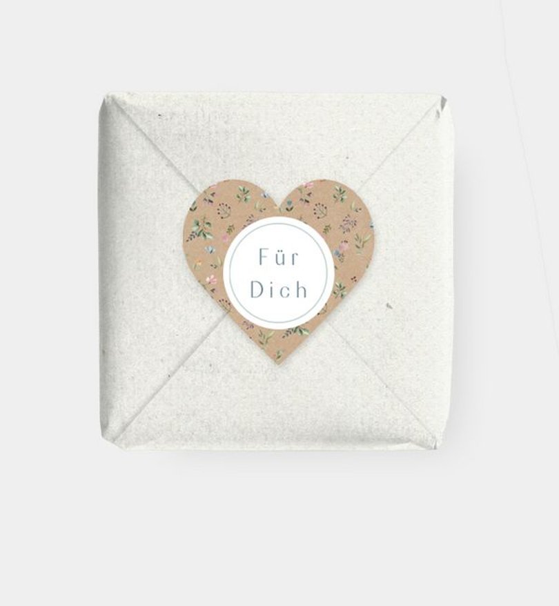 Geschenkaufkleber Taufe Süße Blümchen