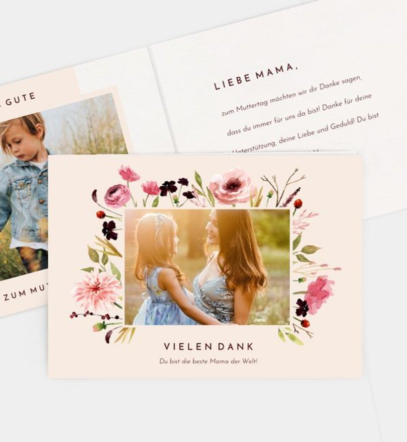 Grußkarte Muttertag Blumenaquarell