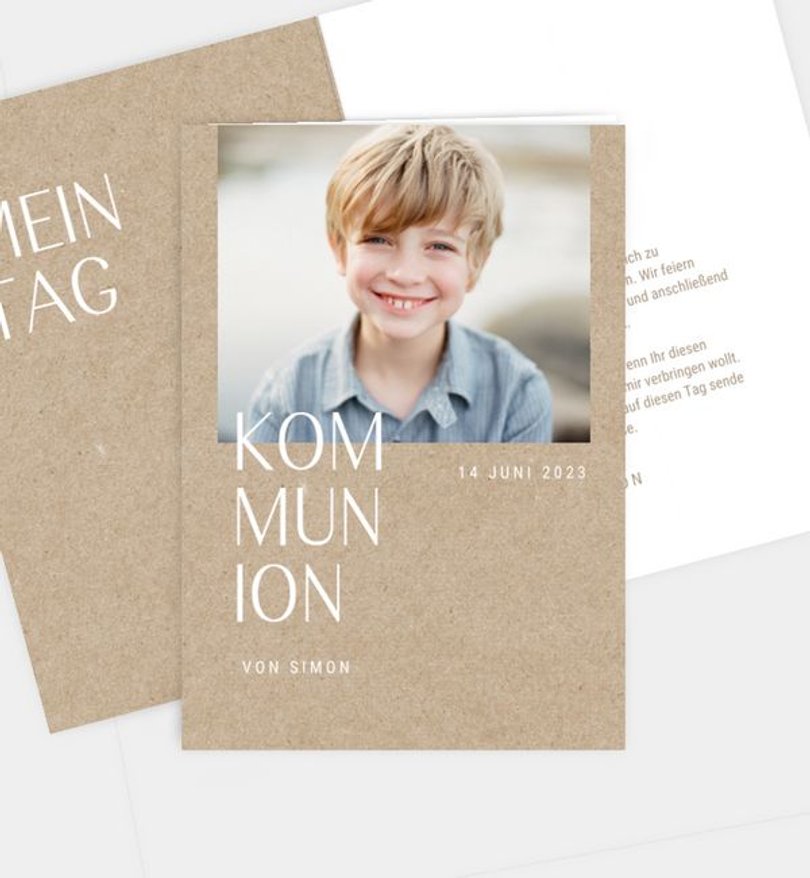 Einladungskarte Kommunion Clarity · Crafty