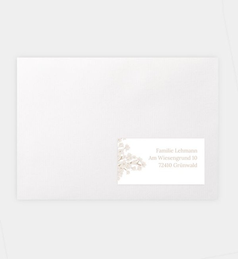Empfängeraufkleber Kommunion Kirschblüten