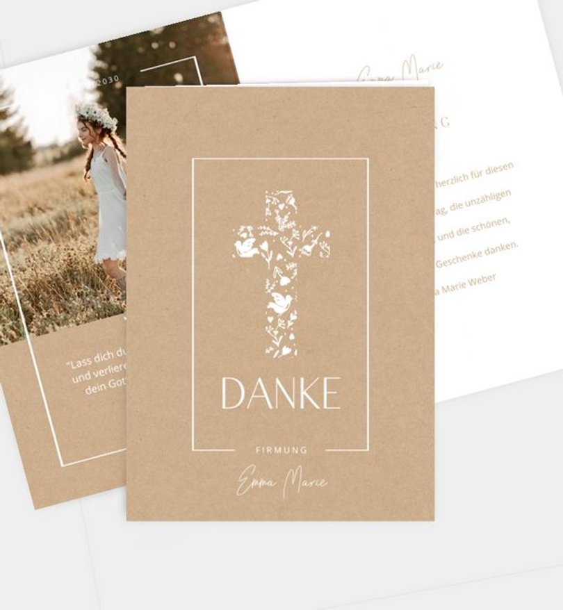 Dankeskarte Firmung Vogel flieg!