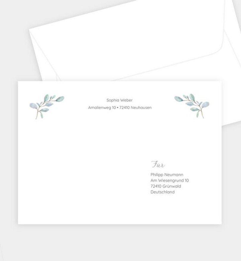 Briefumschlag Firmung Greenery Cross