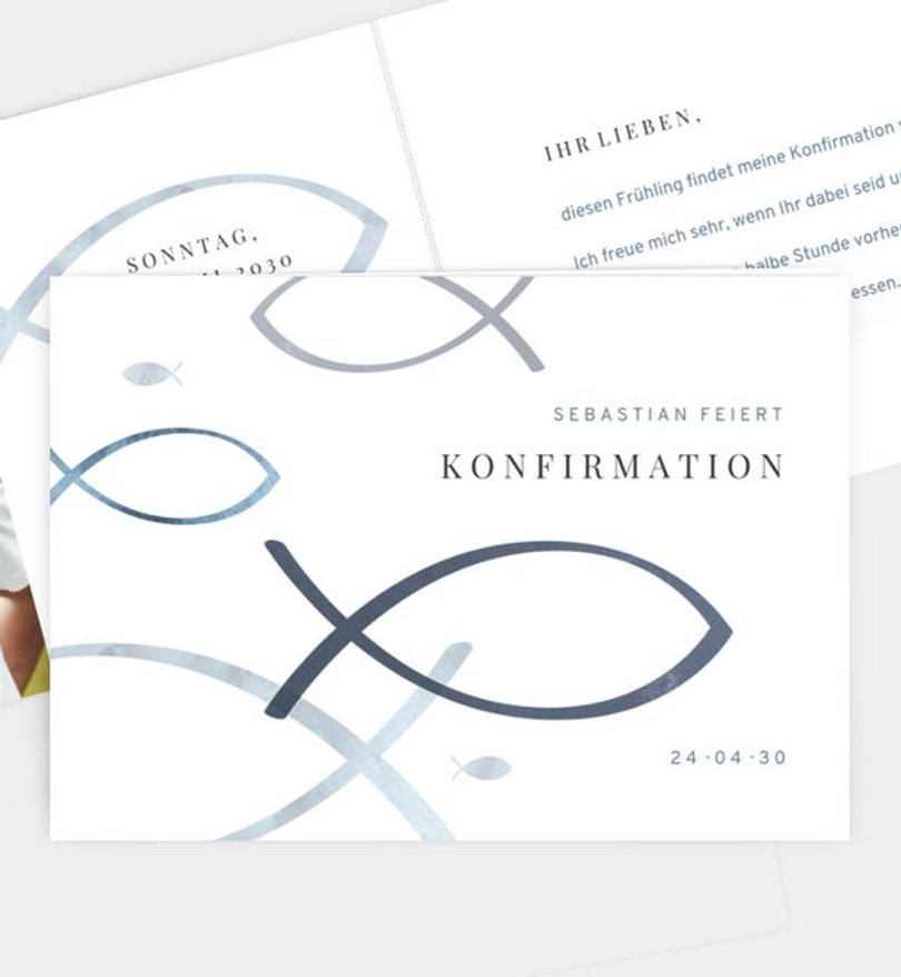 Einladungskarte Konfirmation Meereswelten