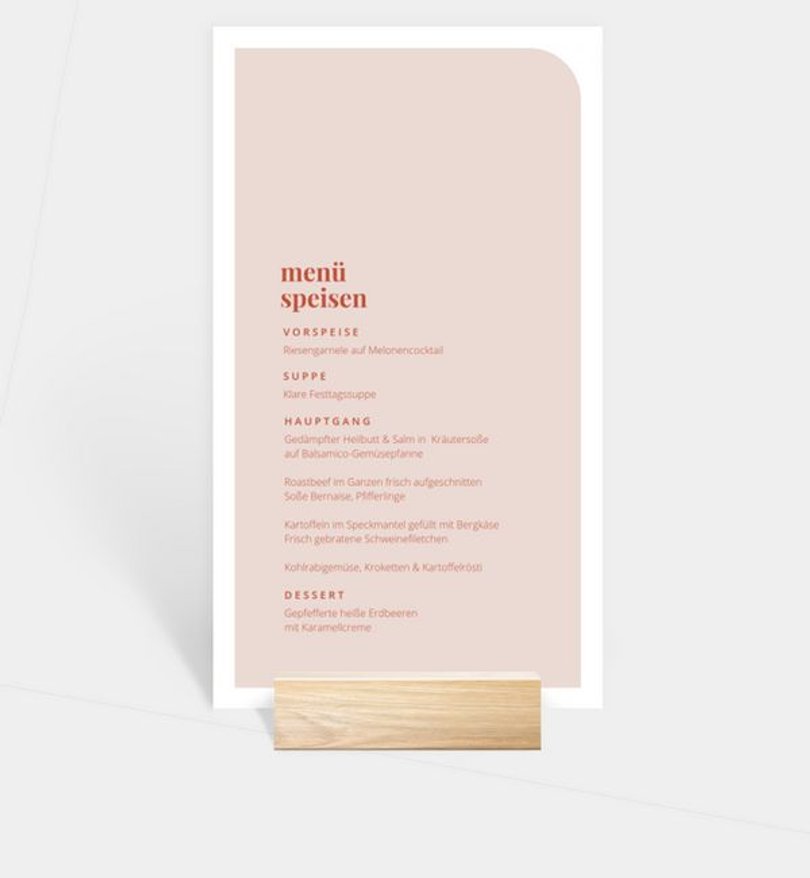Menükarte Geburtstag Modern Type