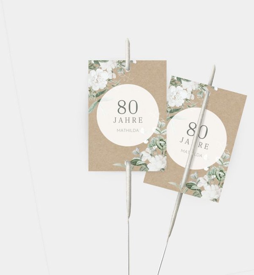 Wunderkerzenetikett Geburtstag Blütenfest