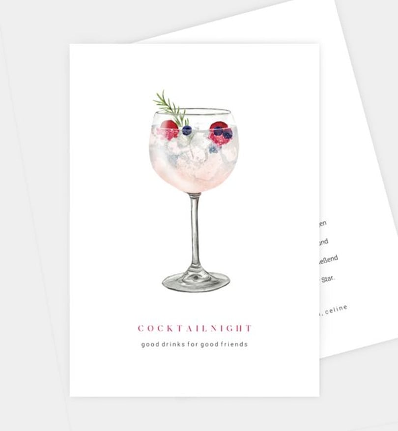 Einladungskarte dinner/einladungskarte/occasion Cocktailnight - Lillet