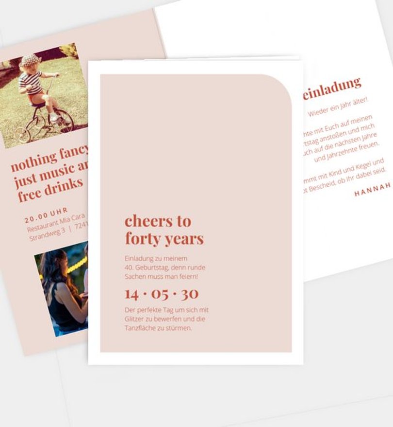 Einladungskarte Geburtstag Modern Type