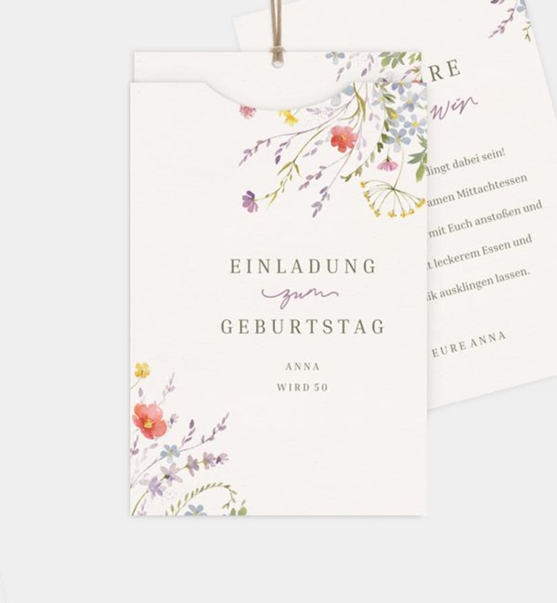 Einladungskarte Geburtstag Wildflowers