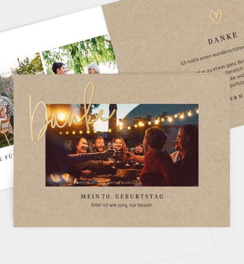 Dankeskarte Geburtstag Golden Moment