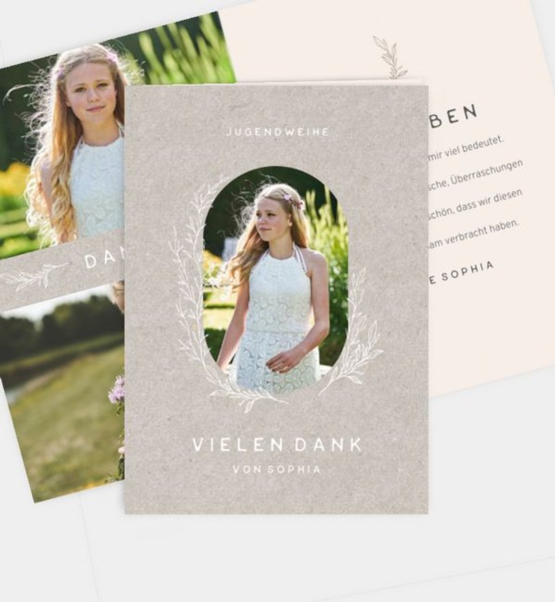 Dankeskarte Jugendweihe Florales Bild