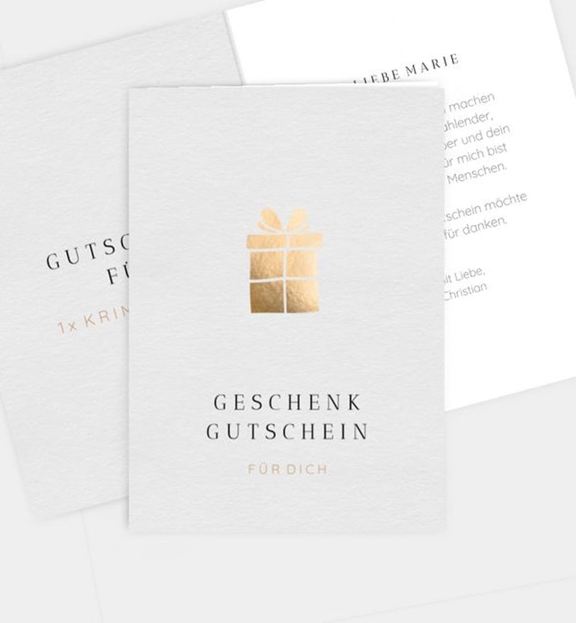 gutscheinkarte Geburtstag Glänzendes Präsent · Crafty