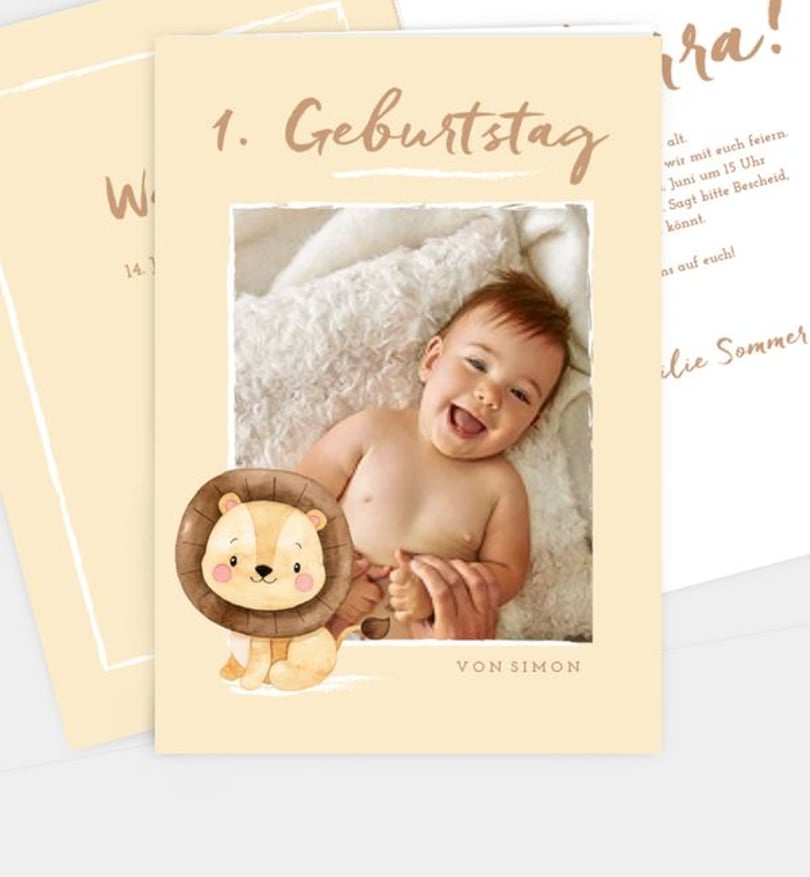Einladungskarte Kindergeburtstag Little Lion