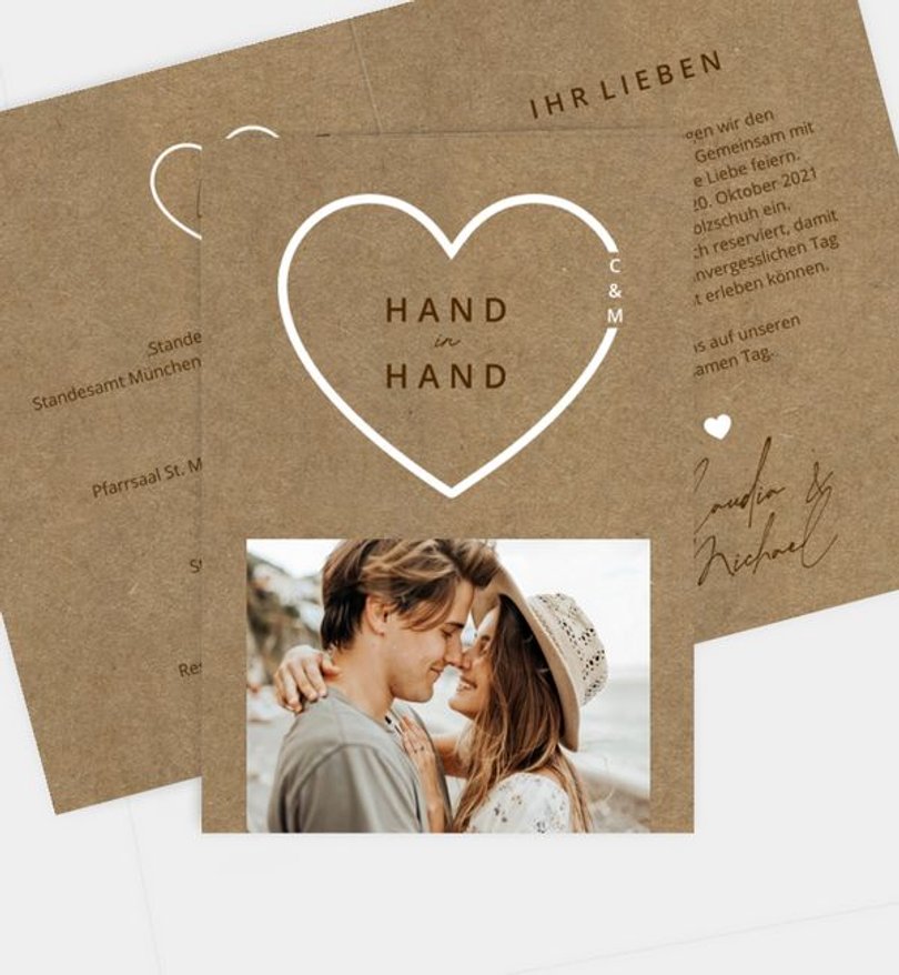 Einladungskarte Hochzeit Volles Herz