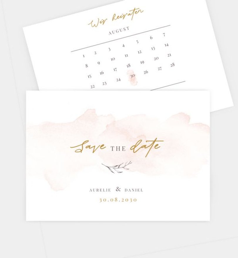 Save-The-Date Karte Hochzeit Lovely Blush