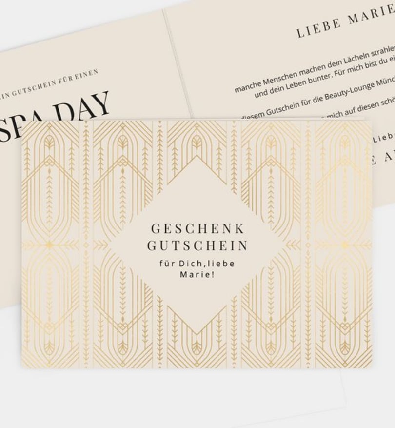 gutscheinkarte Geburtstag Art Deco