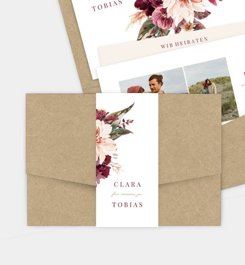 Einladung Standesamt Hochzeit Boho Romance