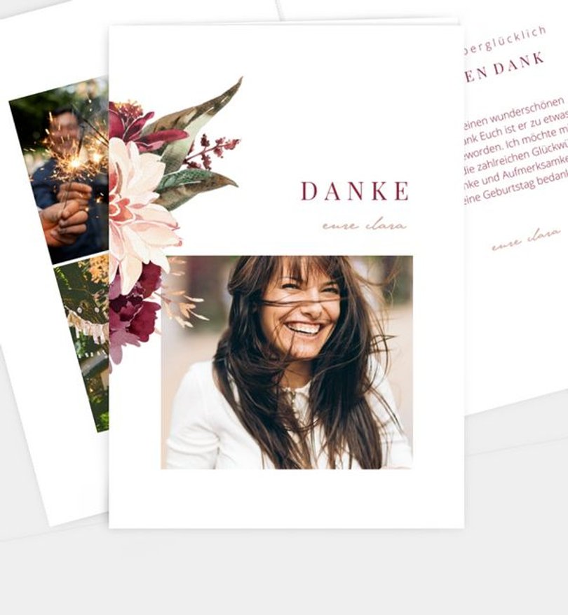 Dankeskarte Geburtstag Boho Party