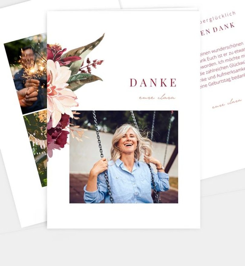 Dankeskarte Geburtstag Boho Party