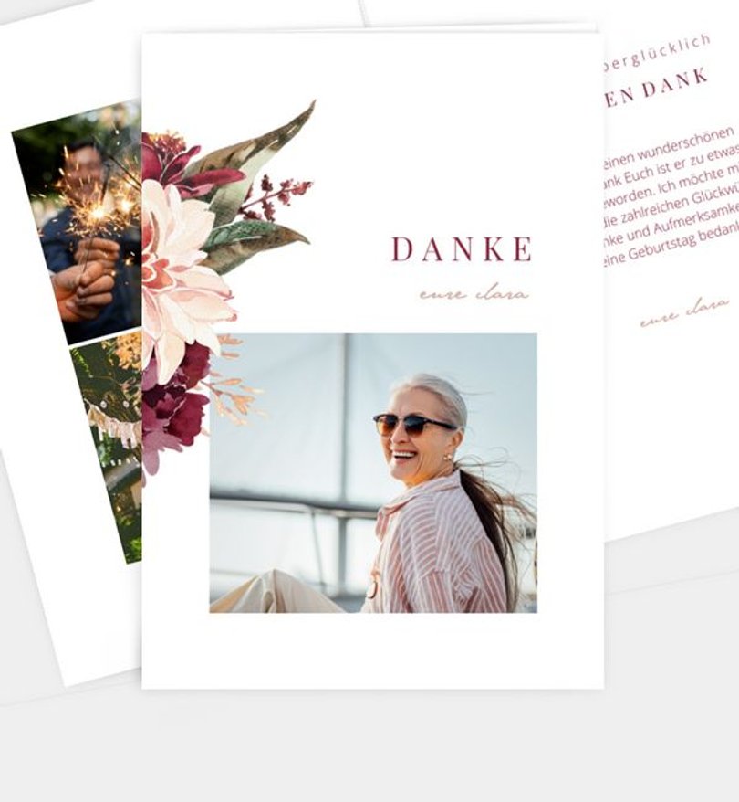 Dankeskarte Geburtstag Boho Party