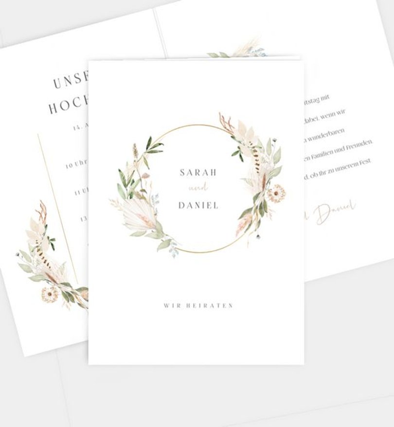 Einladung Standesamt Hochzeit Boho Frame