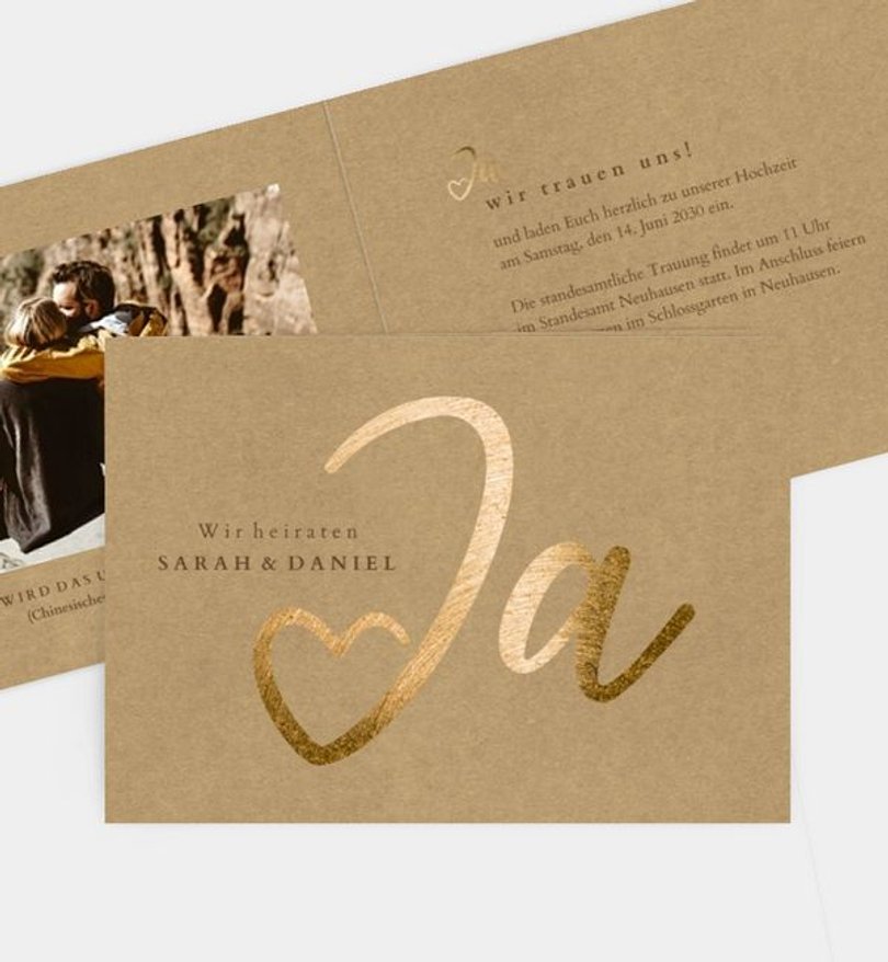 Einladung Standesamt Hochzeit Ja · Mitten ins Herz