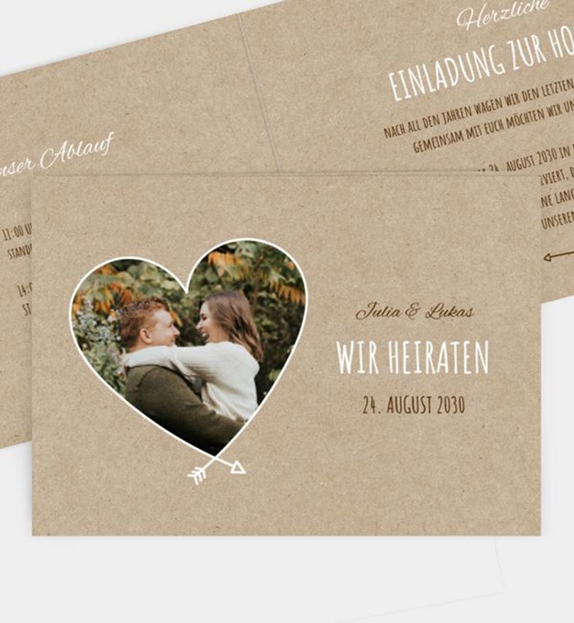 Einladung Standesamt Hochzeit Herzblatt
