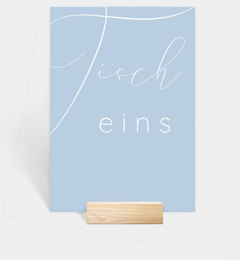 Tischnummer Taufe Himmlisch · Blau
