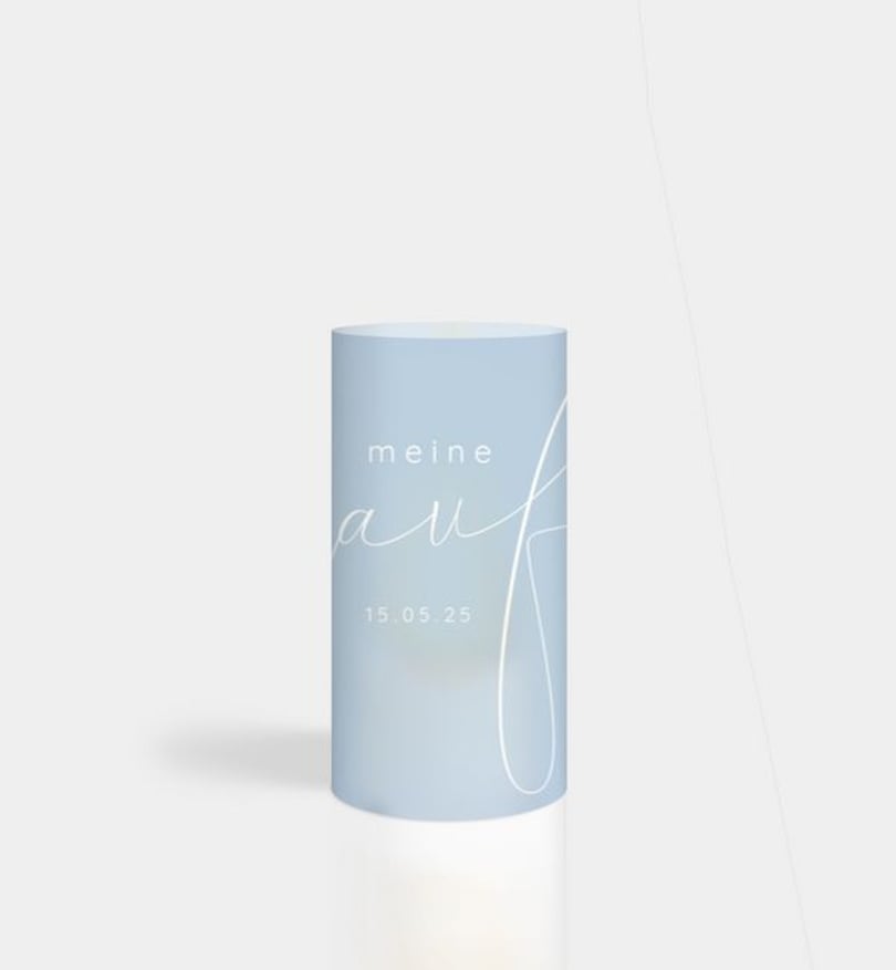 Windlichtkarte Taufe Himmlisch · Blau