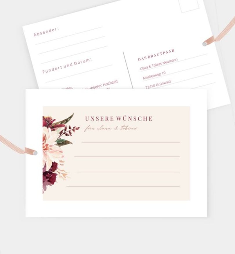 Ballonkarte Hochzeit Boho Romance