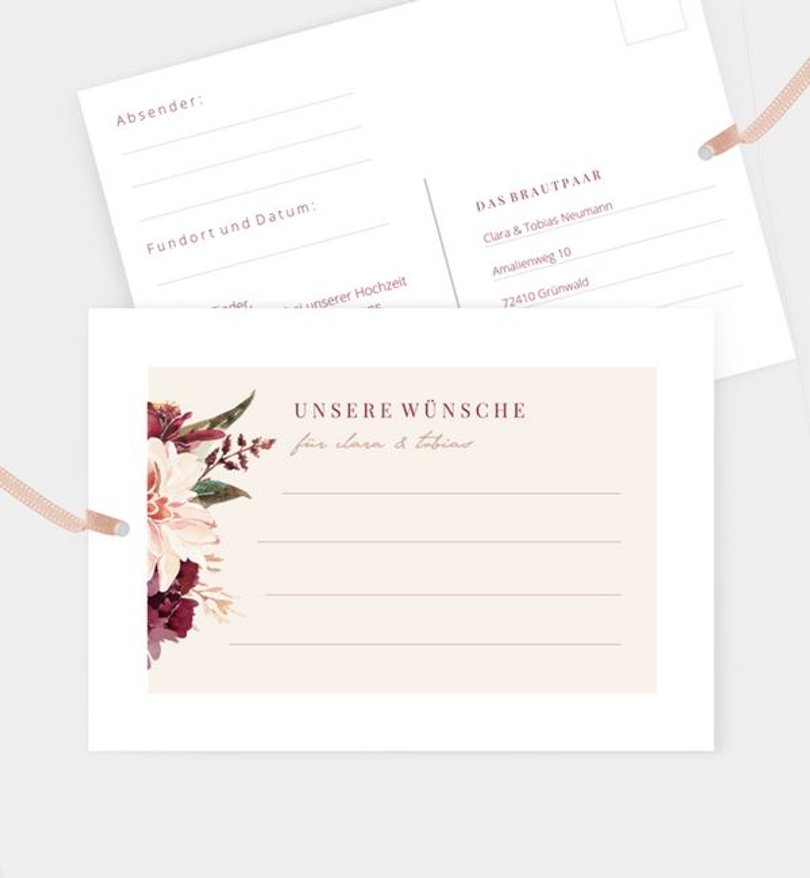 Ballonkarte Hochzeit Boho Romance