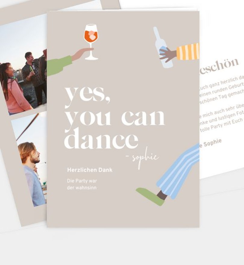 Dankeskarte Geburtstag You can dance