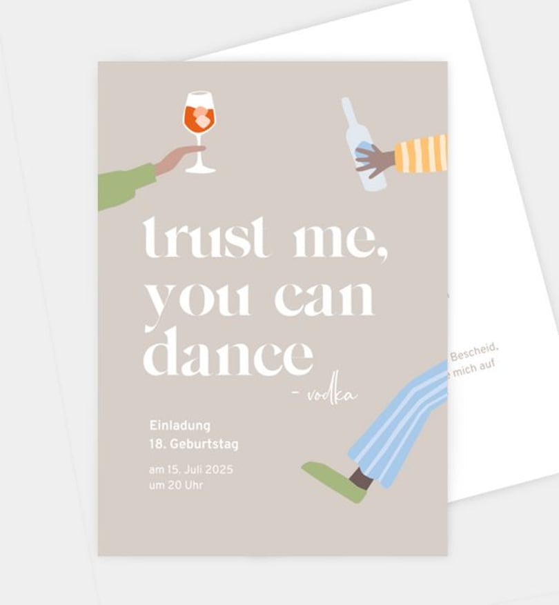 Einladungskarte Geburtstag You can dance