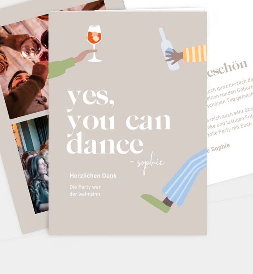 Dankeskarte Geburtstag You can dance