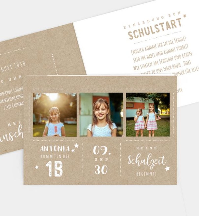 Einladungskarte Einschulung Unser Sonnenschein · Crafty