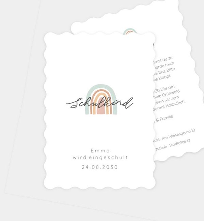 Einladungskarte Einschulung Little Rainbow
