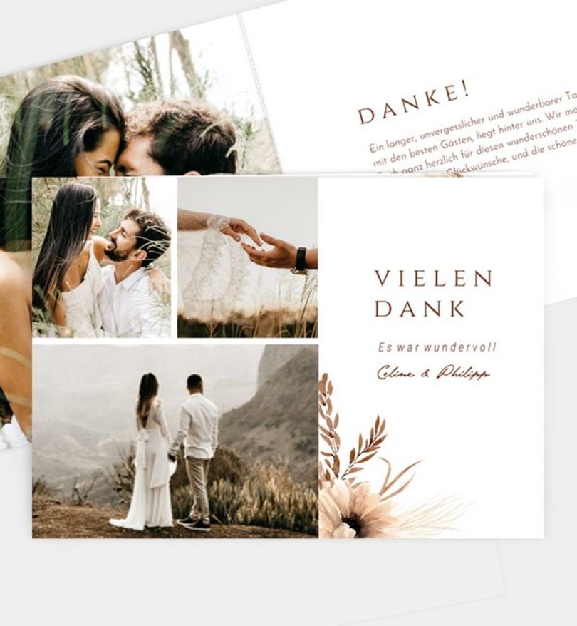 Dankeskarte Hochzeit Boho Beauty