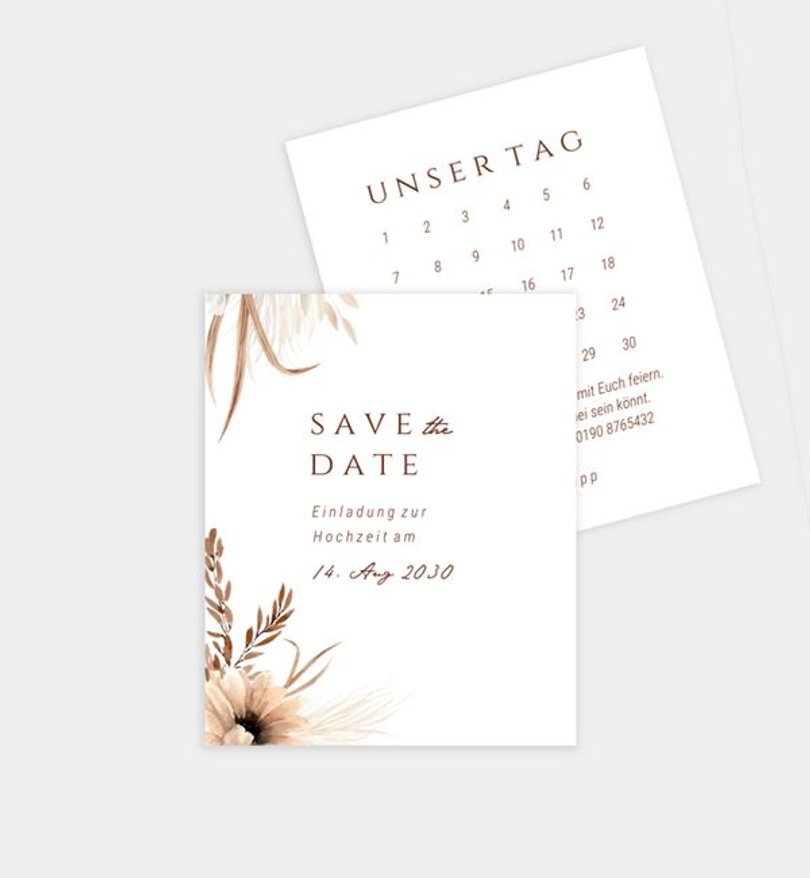 Save-The-Date Karte Hochzeit Boho Beauty
