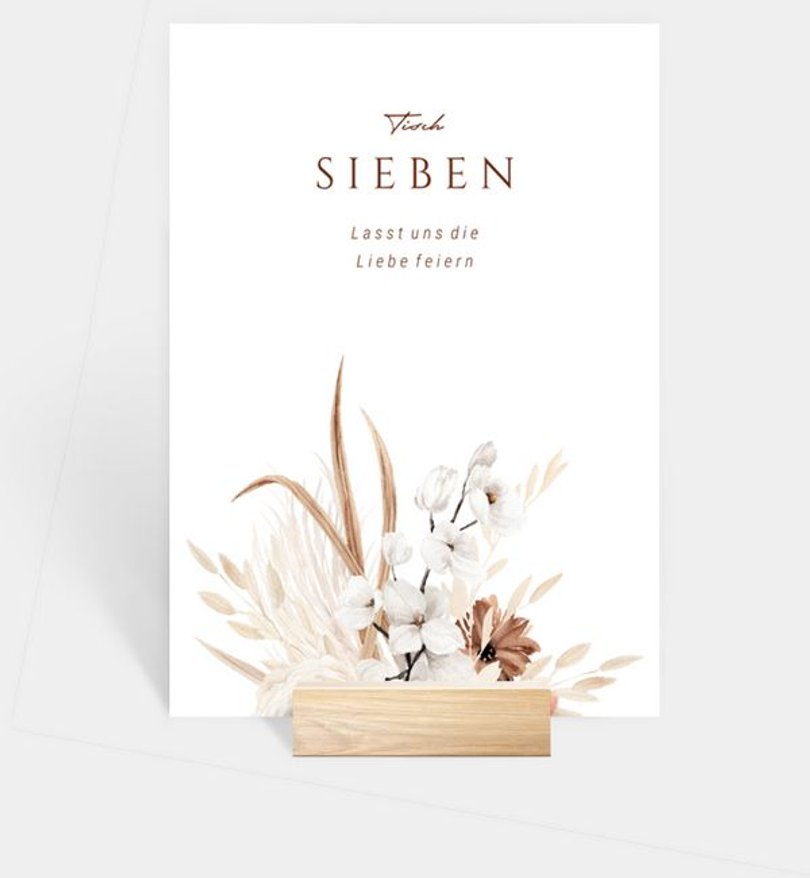 Tischnummer Hochzeit Boho Beauty