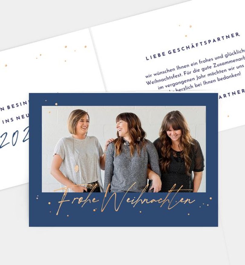 Weihnachtskarte Weihnachten geschäftlich Gold Dots