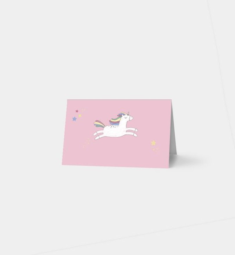 Tischkarte Einschulung Unicorn