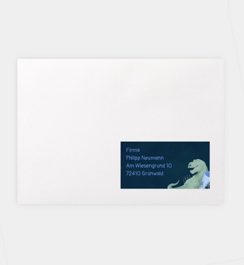 Empfängeraufkleber Einschulung Tyrannosaurus