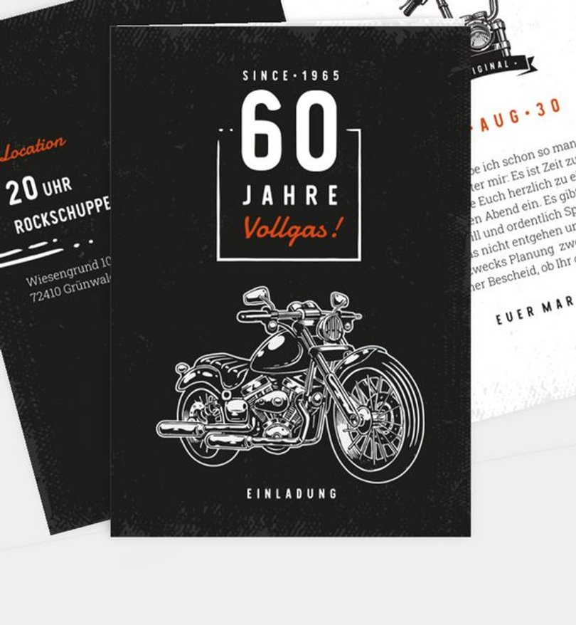 Einladungskarte Geburtstag Born to Ride