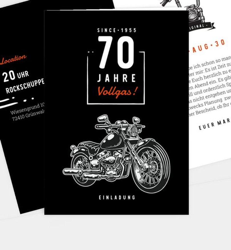 Einladungskarte Geburtstag Born to Ride
