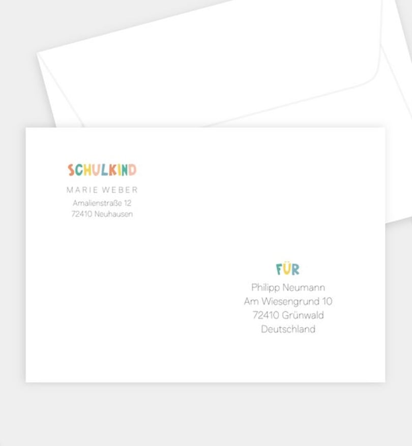 Briefumschlag einschulung/briefumschlag/occasion Federmäppchen