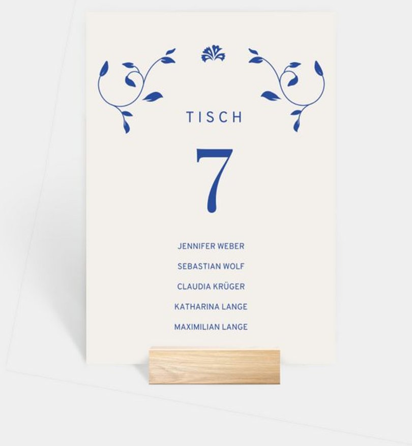Gruppentischkarte Hochzeit Porto